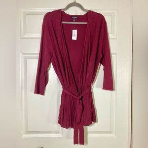 Burgundy knit cardigan Roz&Ali NWT